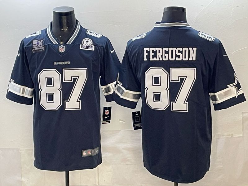2026 Men Dallas Cowboys #87 Ferguson Blue 2th generations Nike Limited NFL Jersey style 006